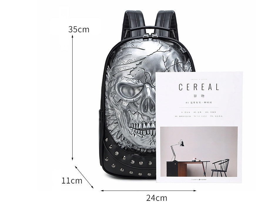 Embossed Three-dimensional Skull Backpack