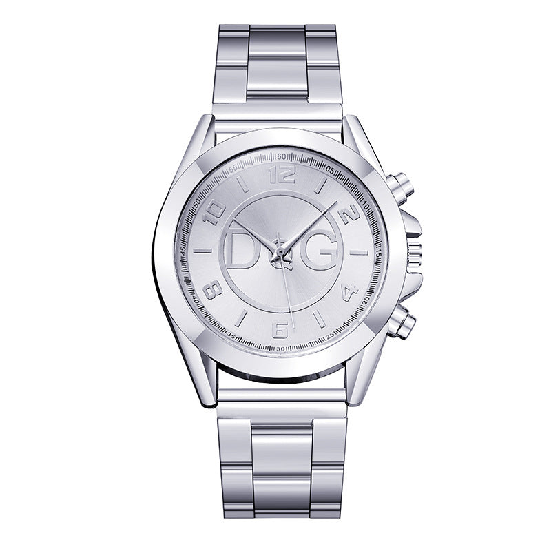 DQG Alloy Steel Band Watch Unisex Casual Quartz Watch