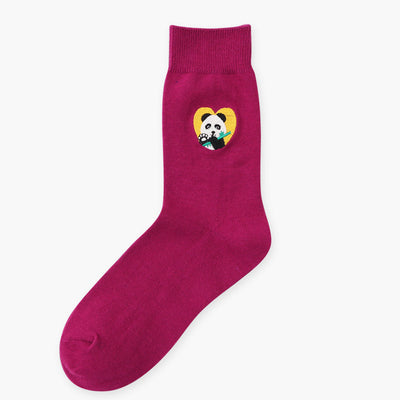 Vintage embroidered long cotton socks