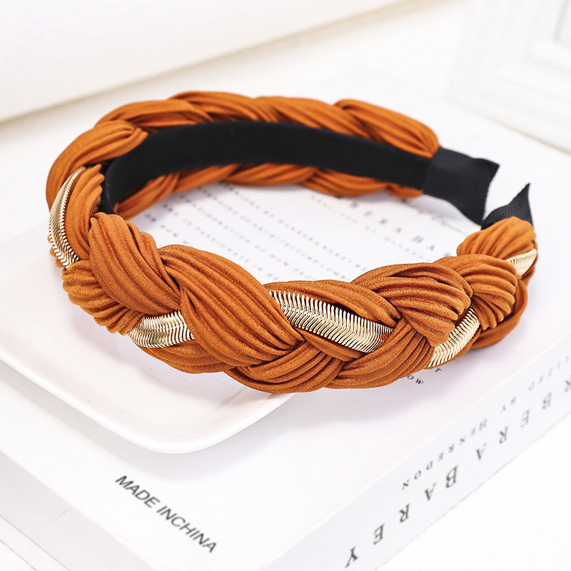 European And American Twist Braid Metal Chain Headband