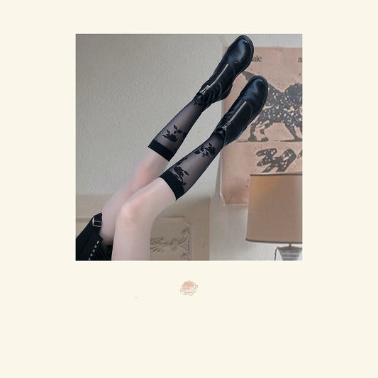Rose lace tube socks
