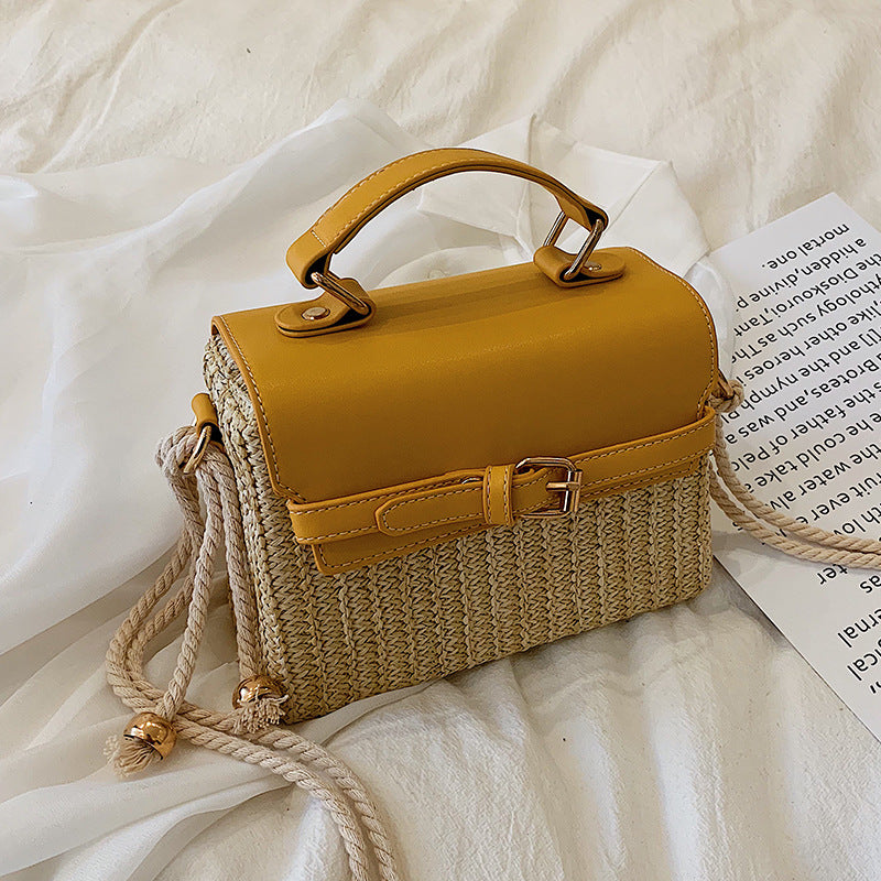 Straw woven fashion handbag