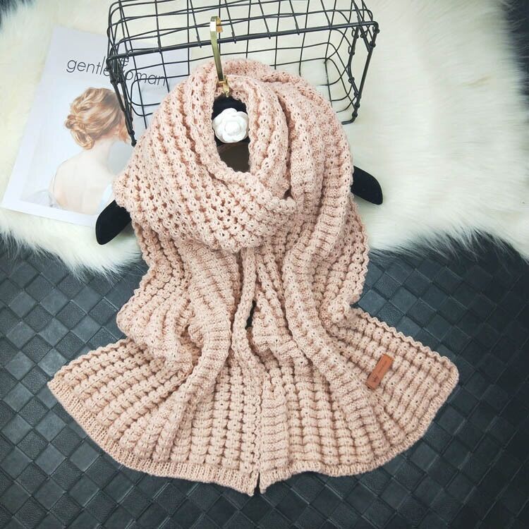 Scarf female autumn and winter Korean style wild thick wool