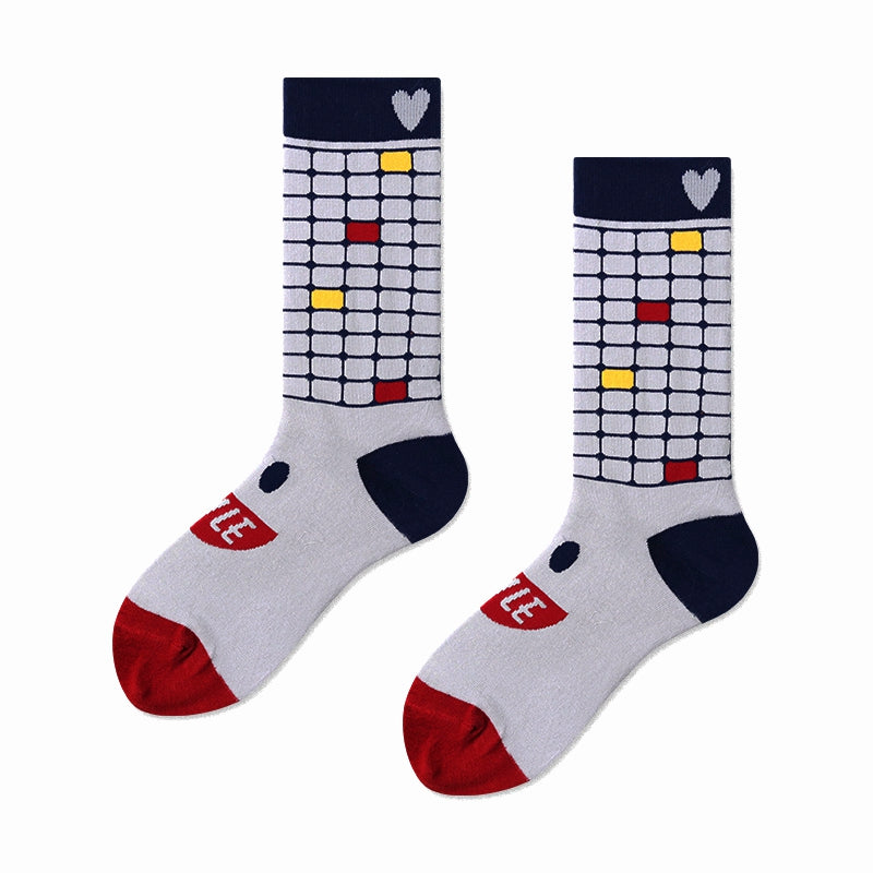 Cute Cotton Socks Women's Mid-tube Color Anime Wild Retro