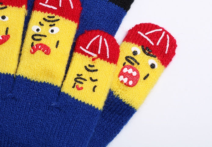Cute face gloves