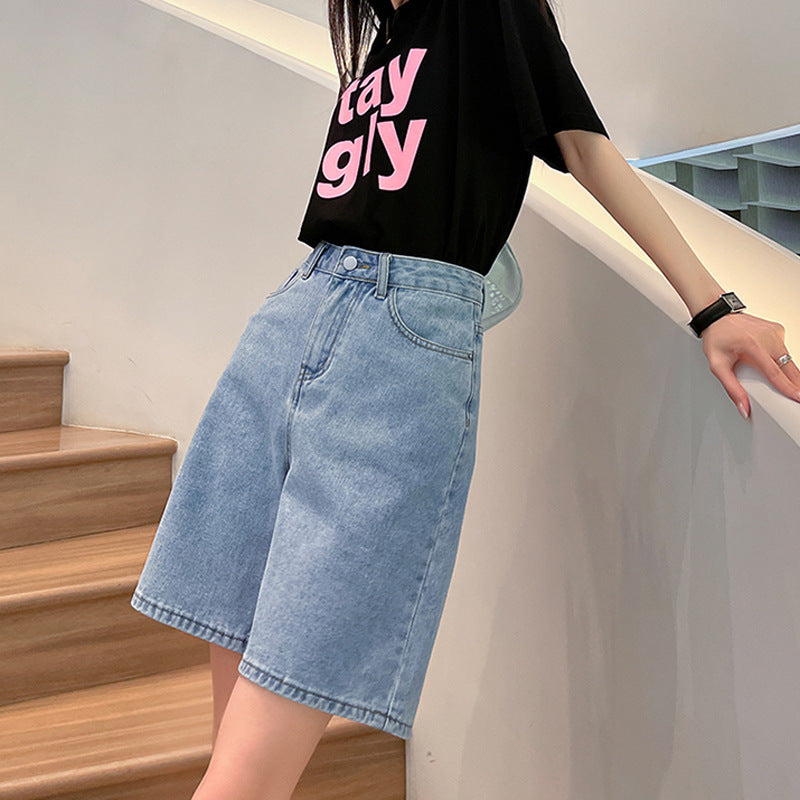 Loose Wide-leg Retro High-waisted Slimming Straight-cut Riding Pants