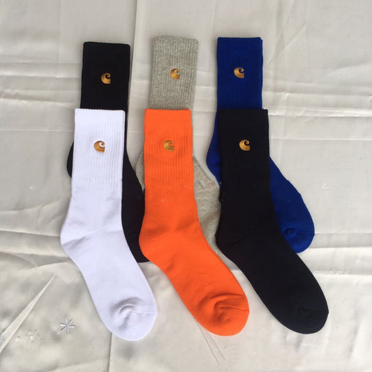 Mid-high tube gold label embroidery sports socks