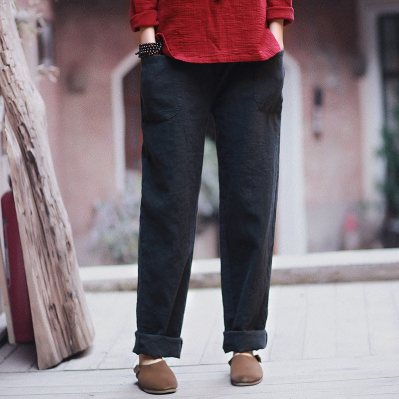 Literary retro casual pants