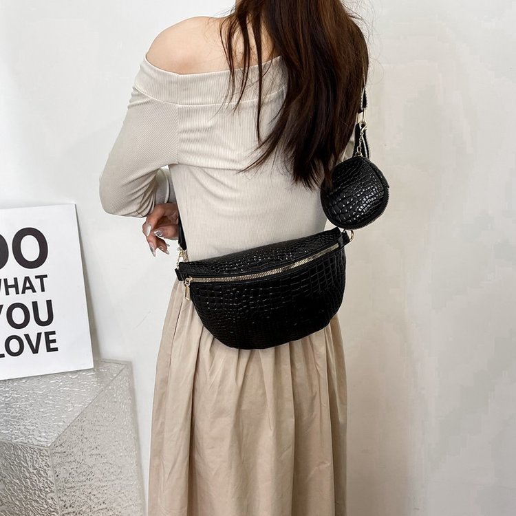 Thick Shoulder Strap Crossbody Bag Female Plaid PU Female