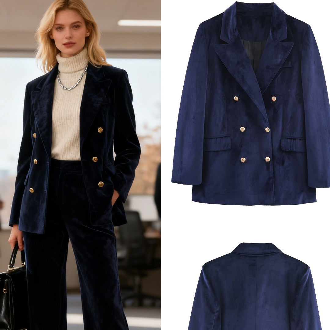New Autumn Designer Blazer And Flared Pants Set For A Sophisticated Elegant Look