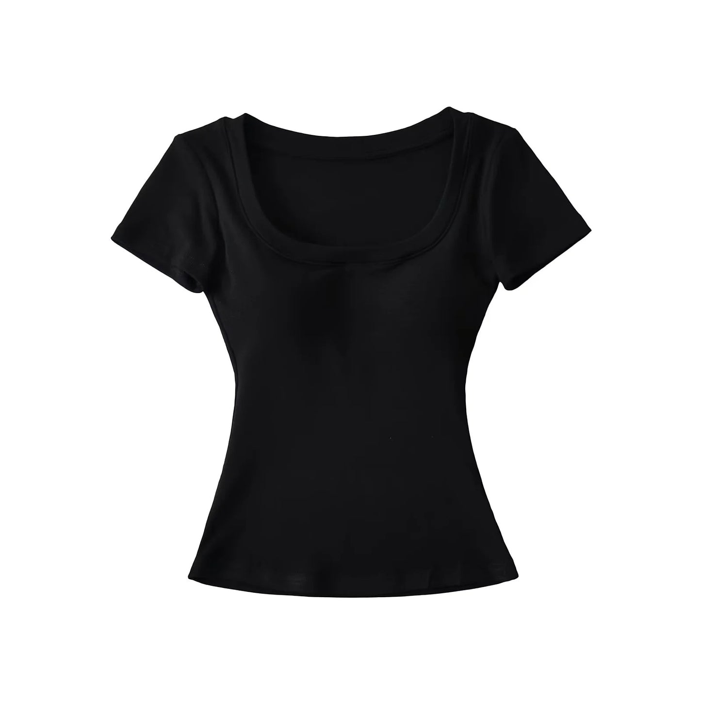 Shoulder T-shirt Summer Inner Vest Women's Short Sleeve Top With Chest Pad