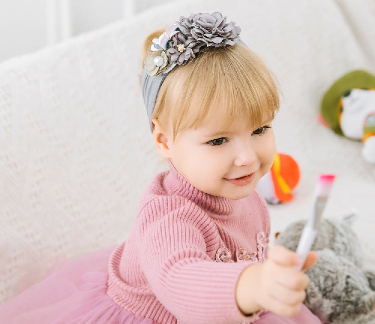 Headdress silk stitching flower princess hair band