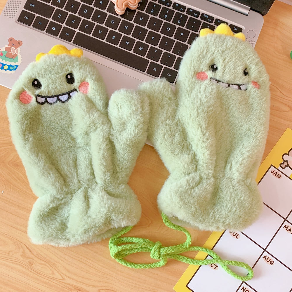 Chacha Bear Student Gloves With Lanyard