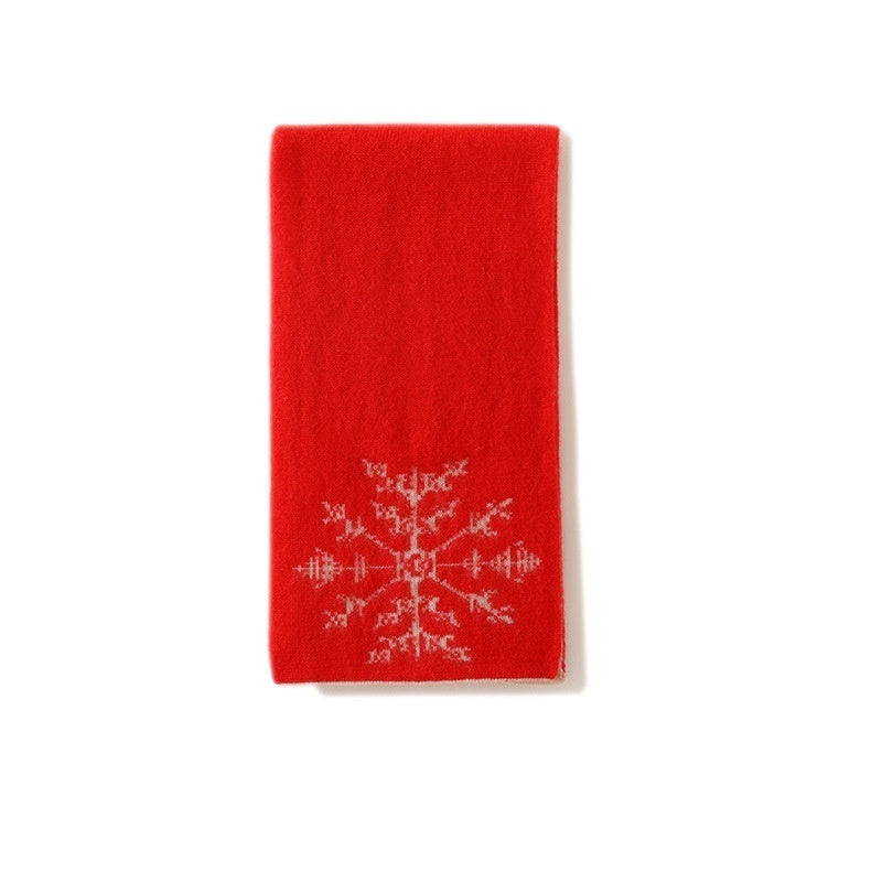 Women's Autumn And Winter Thickening Jacquard Cold-proof Windproof Warm Mid-length Knitted Cashmere Scarf