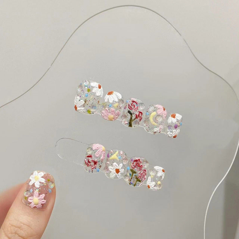 Nail Art Spring Little Flowers Summer Vibe Wearable Fake Nails