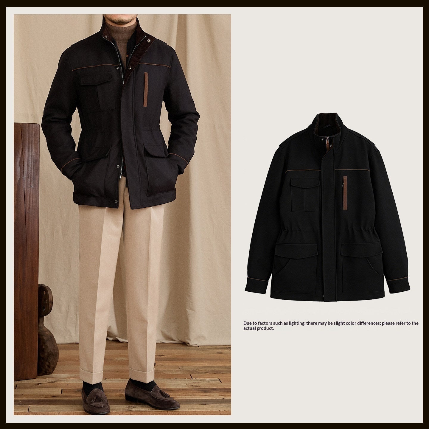 Vintage Stand-Up Collar Slim-Fit Bespoke Gentlemans Jacket
