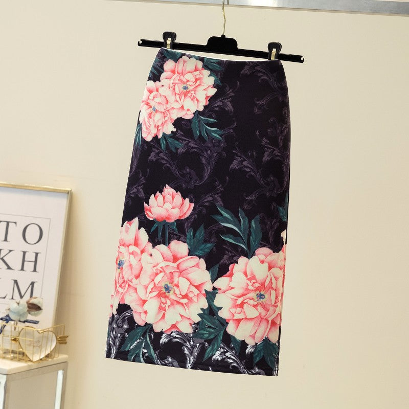 Court Women's Printed Wear Pencil Sheath Skirt