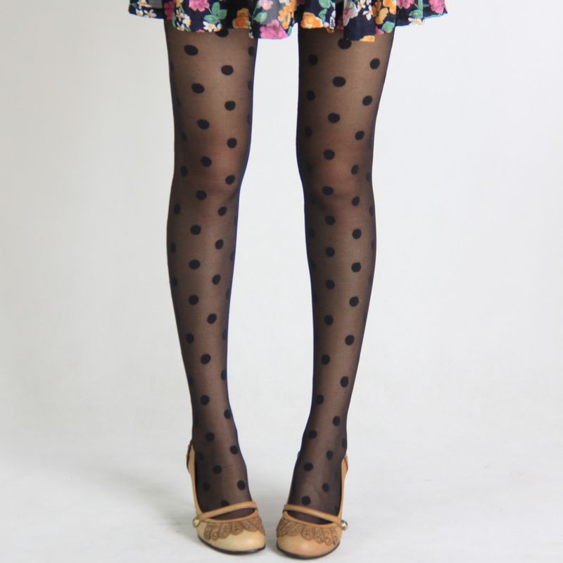 Big wave point big dot ultra-thin jacquard stockings pantyhose