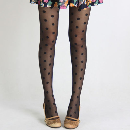 Big wave point big dot ultra-thin jacquard stockings pantyhose