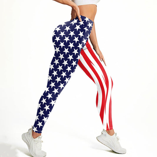 High-waisted Butt-lifting Plaid-printed Women's Fitness Leggings