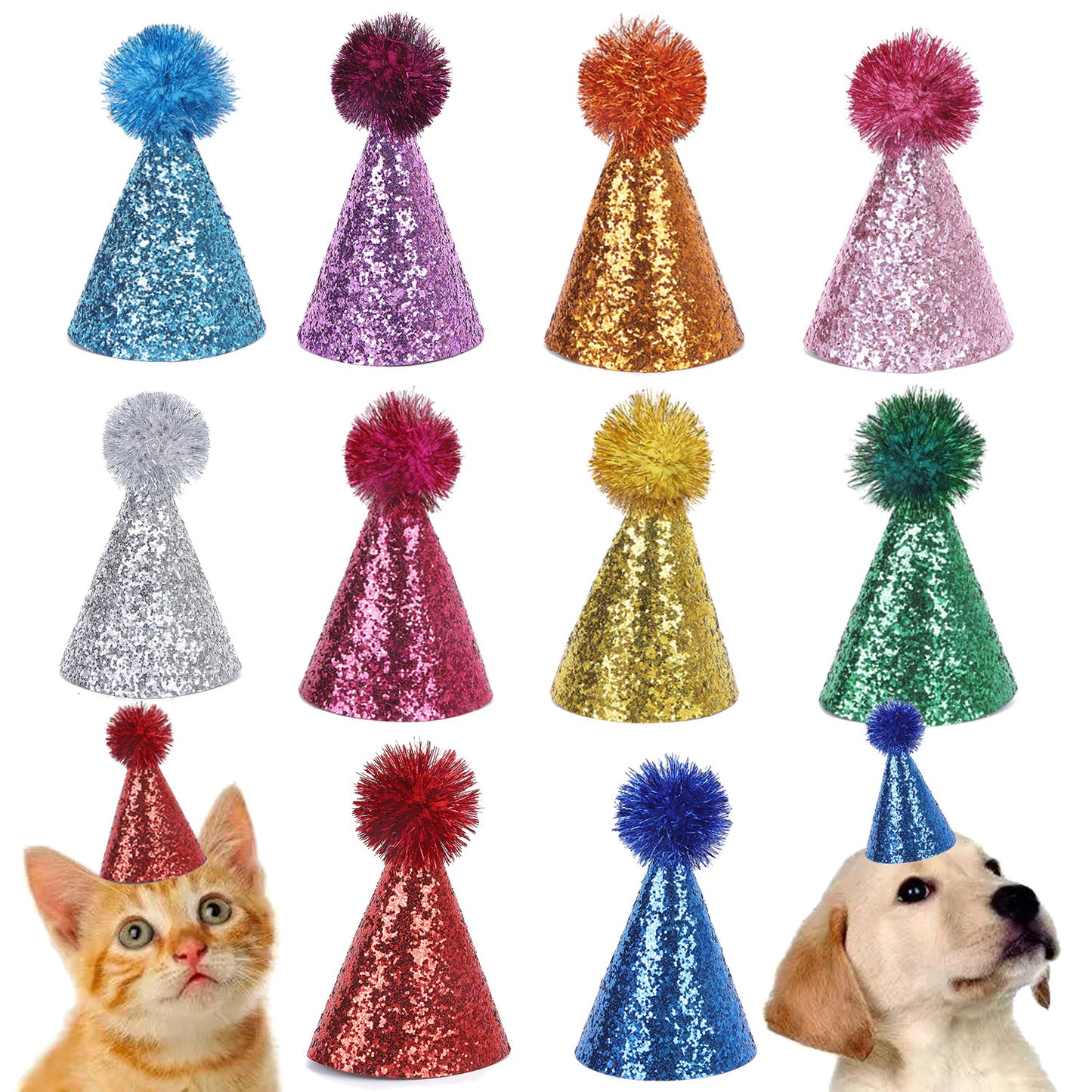 Pet Birthday Party Pointed Fur Ball Decorative Hat