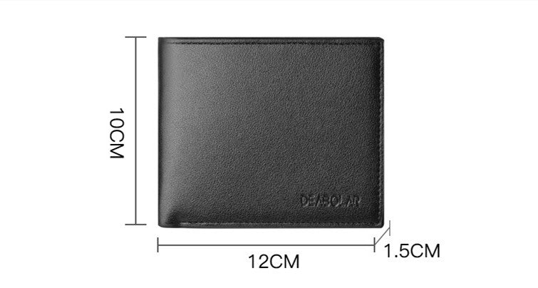 Men's Fashion Simple Tri-fold Zipper Money Clip Multi-card Space