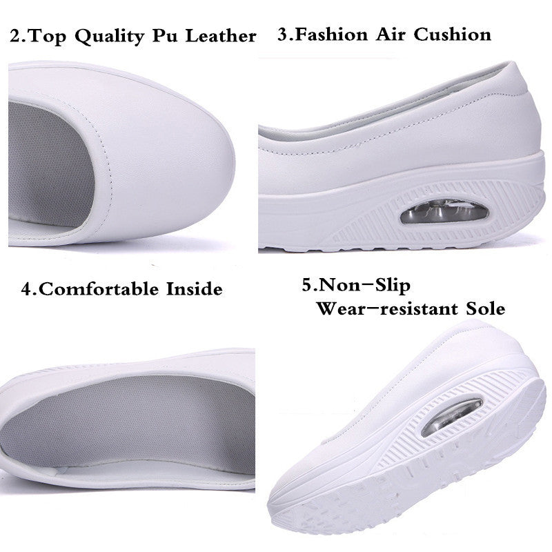 Plus size women's casual heightened wedge heel shoes