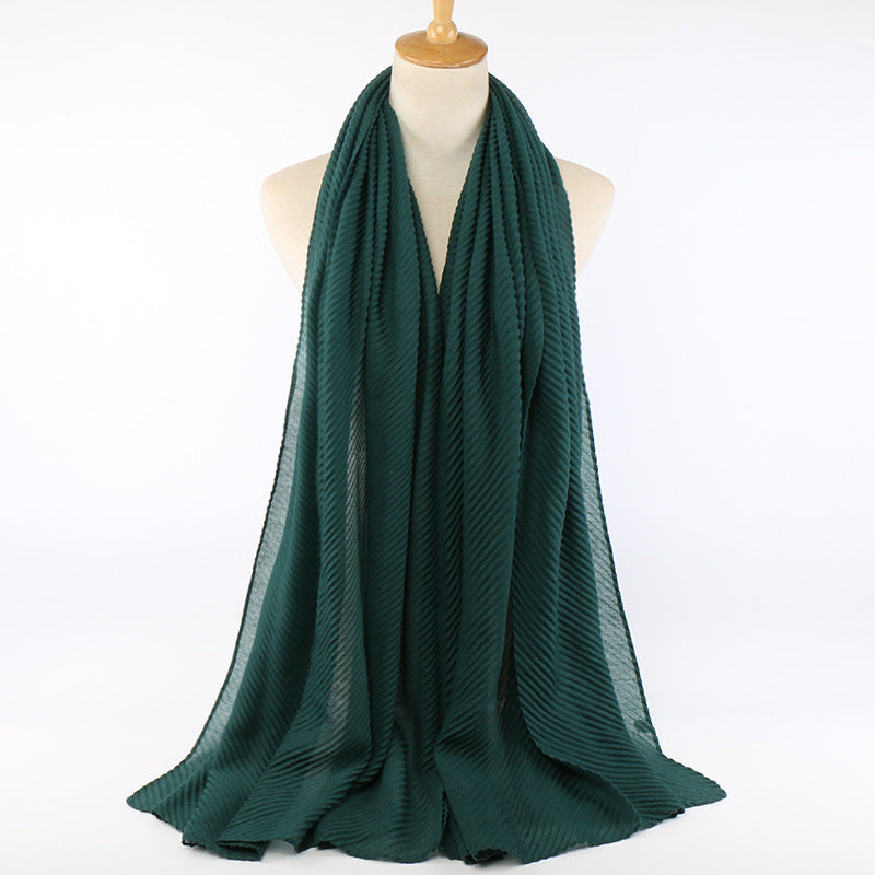Pleated cotton women's scarf