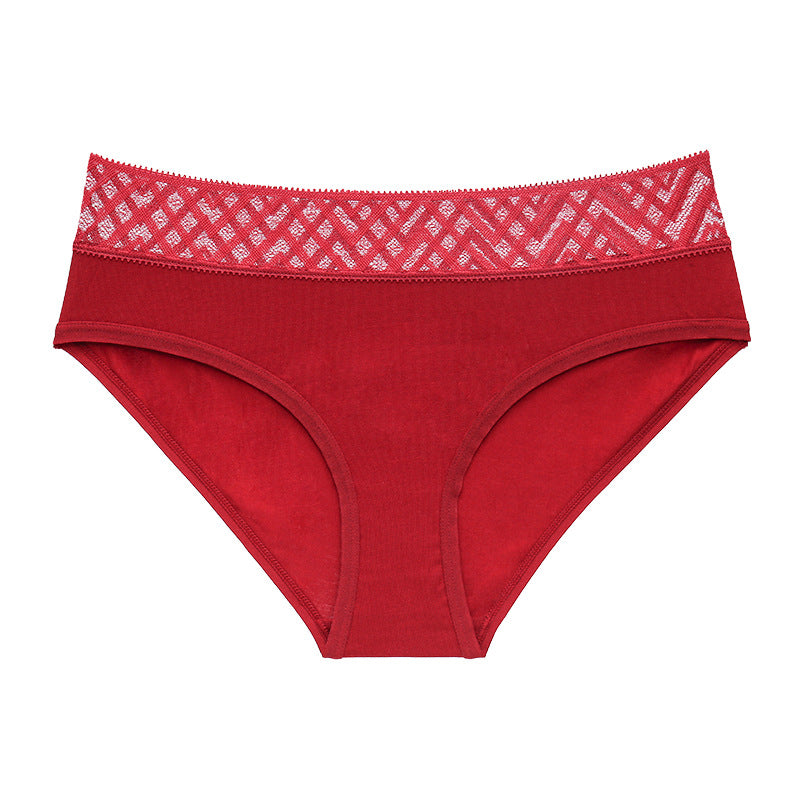Medium and low waist underwear with lace trim