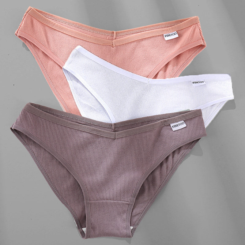 Cotton Panties Female Underwear Sexy Women Briefs  3PCS M-4XL