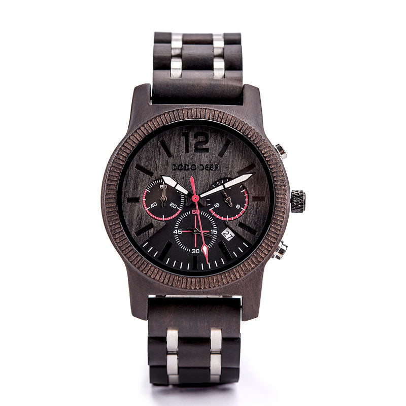 Men's casual wooden watch