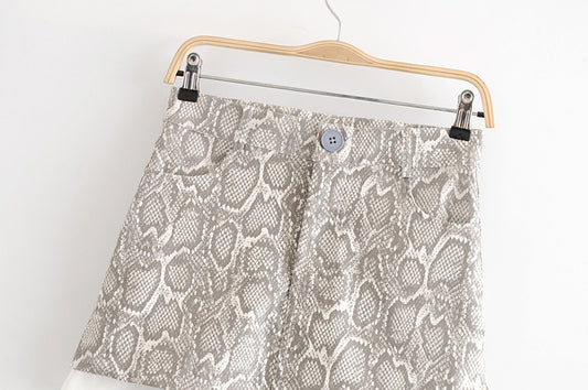 Snake pattern a-line skirt skirt