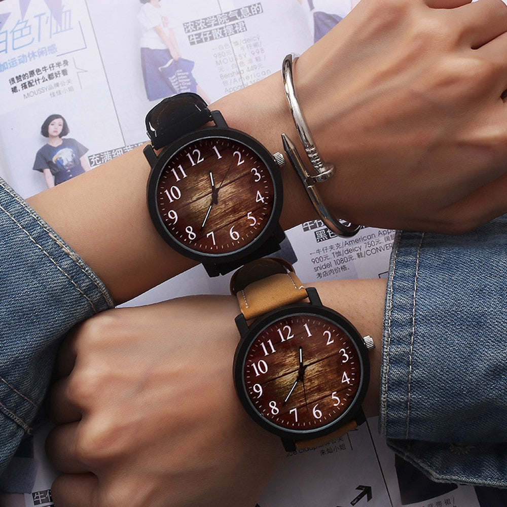 Fashion Casual Big Dial Belt Watch