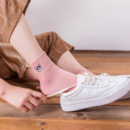 Japanese Cartoon Animal Embroidered  Socks