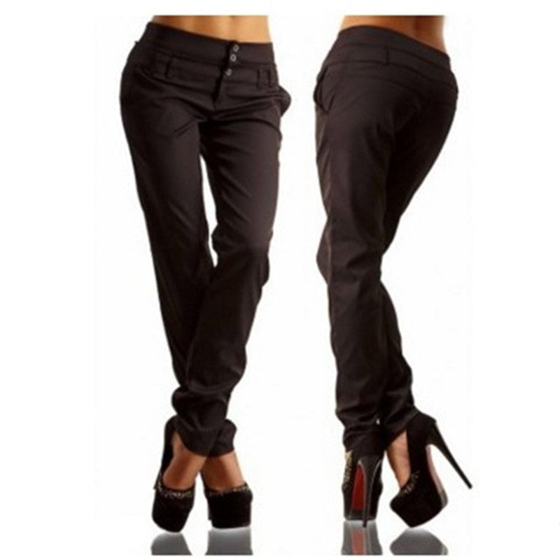 Pure Color Slim And Comfortable Women's Casual Pants