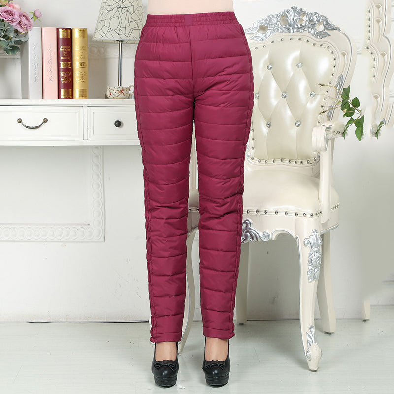 Women's double-sided straight slim slimming warm pants