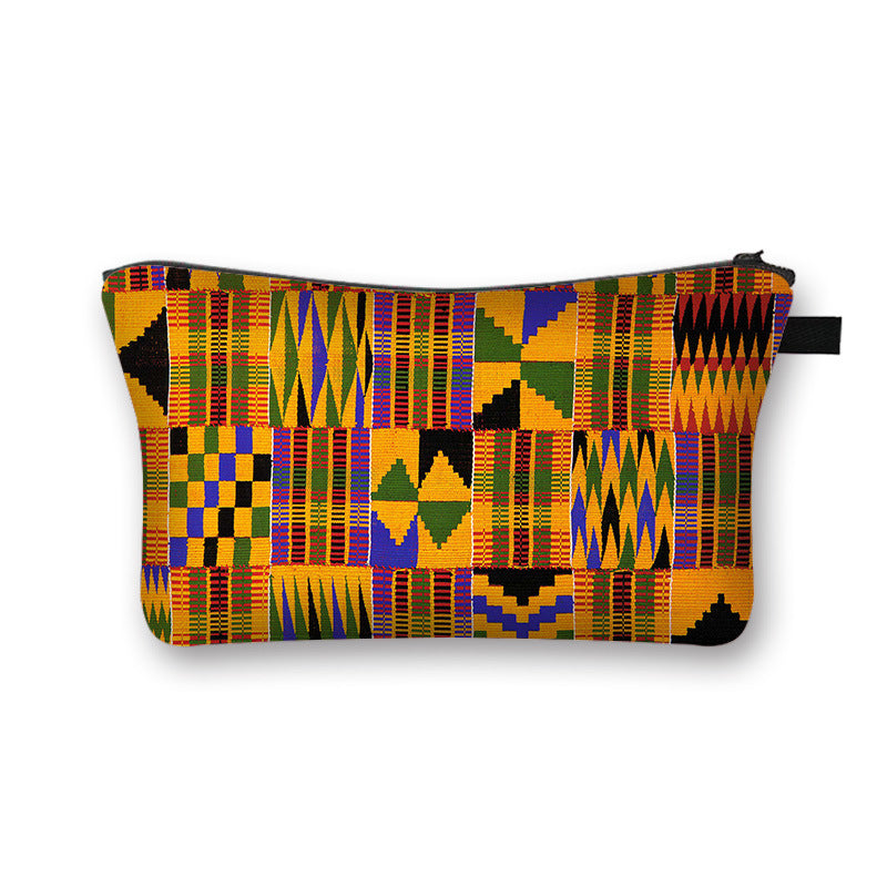 Ny Geometrisk Print Polyester Kosmetiktaske Stor Kapacitet Clutch Taske Dame Mode Rejse Opbevaringstaske