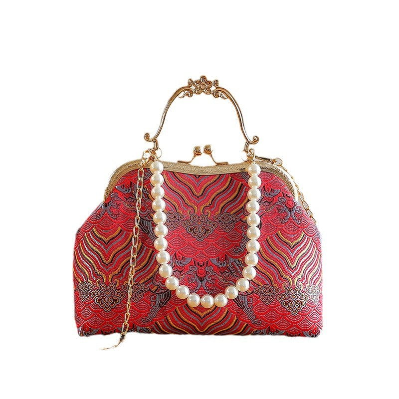 Women's Large-capacity Lace Clip Shoulder Handbag