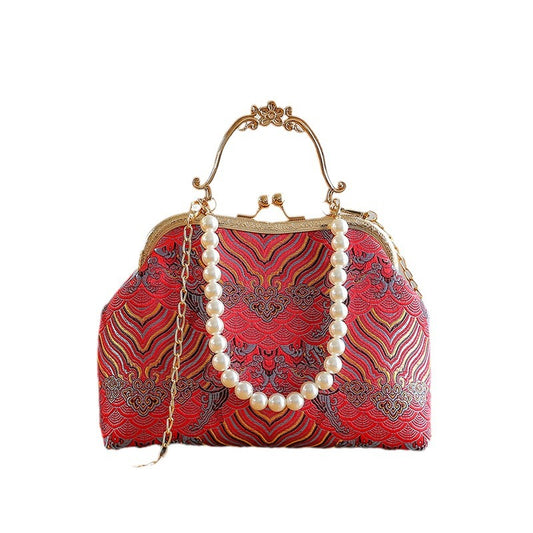 Women's Large-capacity Lace Clip Shoulder Handbag