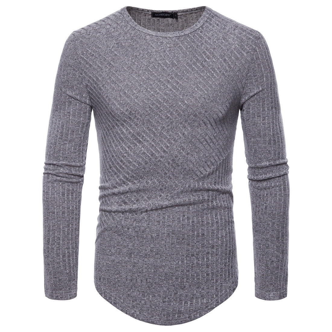 New Men's Round Neck T-shirt Long-sleeved Knitted Top