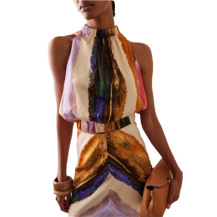 Sleeveless Wrap-Style Decorative Single-Breasted Lapel Dress Set
