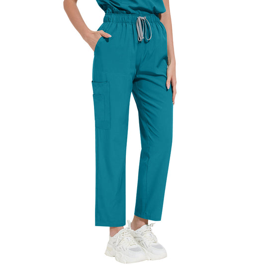Solid-color Stand-up Collar ICU Nurse Pants