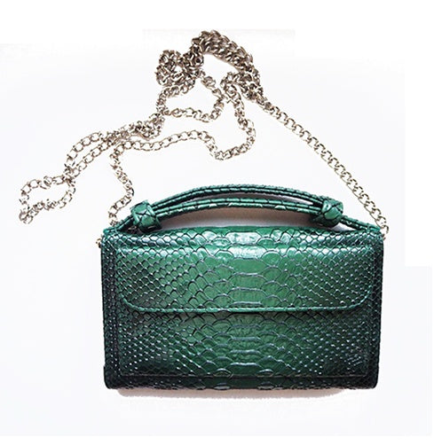 New snake pattern clutch bag handbag chain shoulder Messenger bag wallet ladies long section