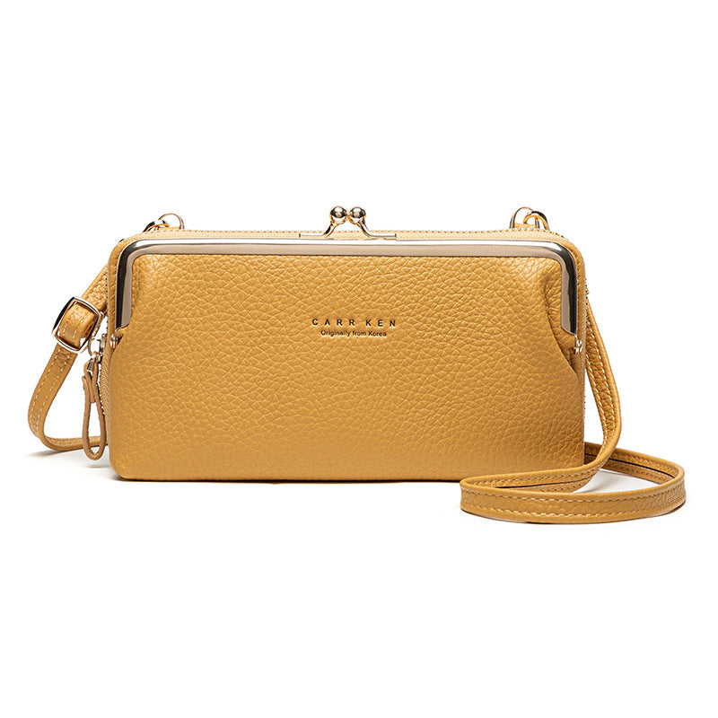 Korean Style Horizontal Lychee Pattern Diagonal Bag