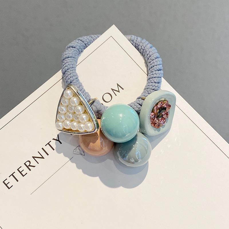 Candy colored ball hair rope pearl head rope