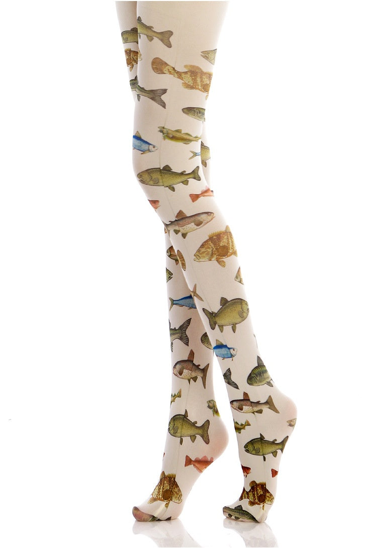 Color Tropical Fish Printed Pantyhose Stockings