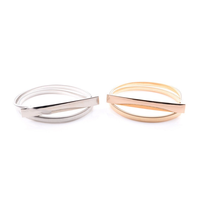 Metal ladies all-match spring elastic thin belt