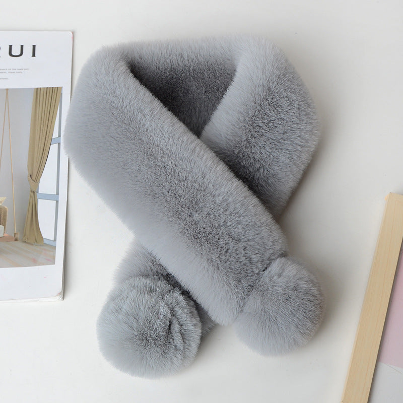 Warm thickened fur plush scarf