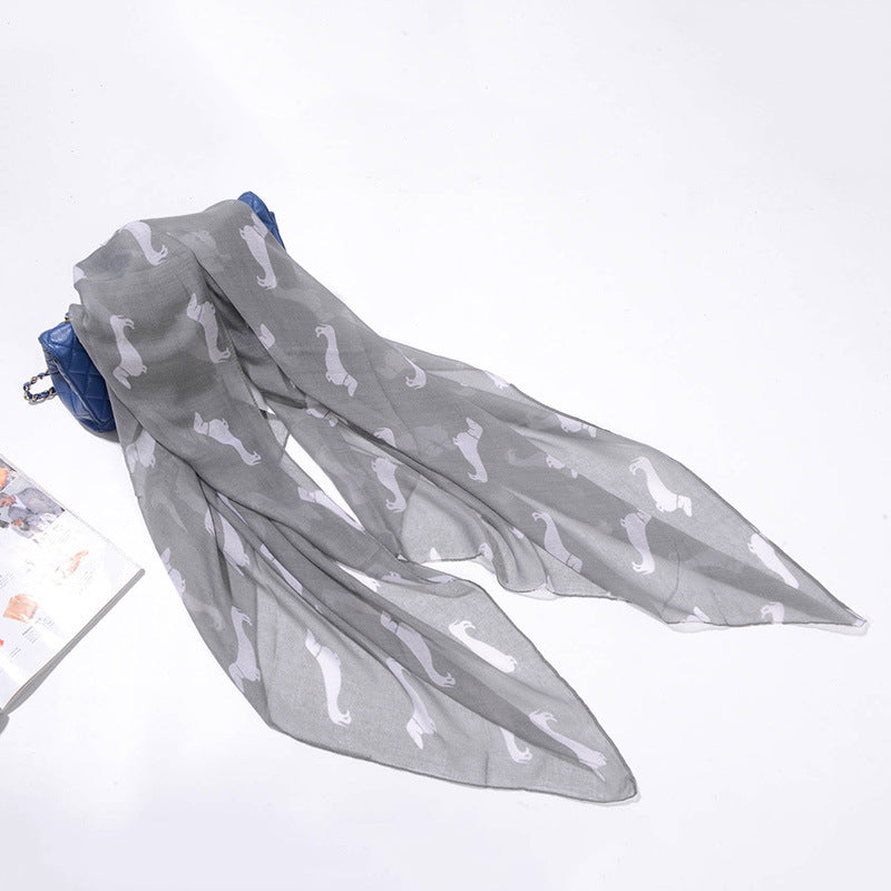 Puppy printed pattern beach sunscreen scarf