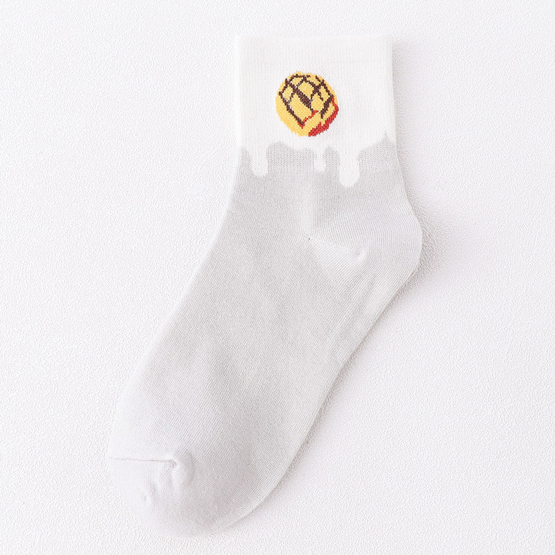 Sweet and cute color matching fruit short socks